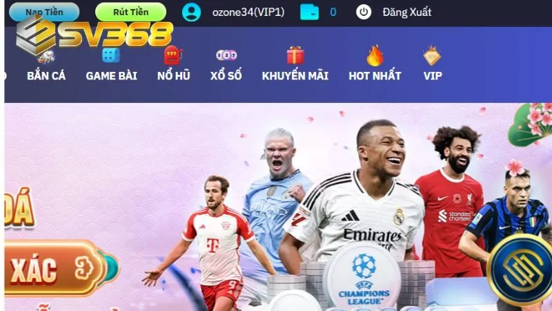 Thực hiện chuẩn 5 bước để nạp tiền SV368 nhanh nhất